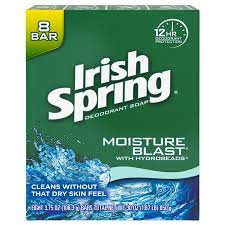 Irish Spring Moisture Blast Clean Srub Bar Soap - 3.75oz/8bar/9pk
