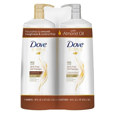 Dove Anti-Frizz Oil Therapy Shampoo & Conditioner - 40oz/2pk