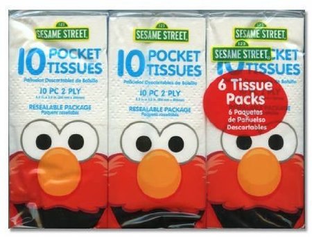 Sesame Street Pocket Tissues 10pc 2 Ply - 6pack/24pk