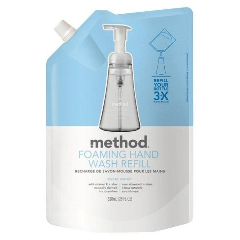 Method Foaming Hand Wash Refill Sweet Water hdpe - 28oz/4pk