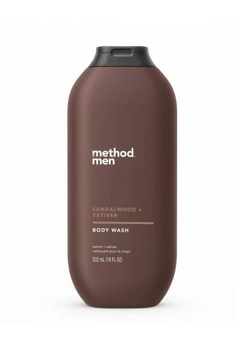 Method Mens Body Wash Sandalwood & Vetiver - 18oz/6pk