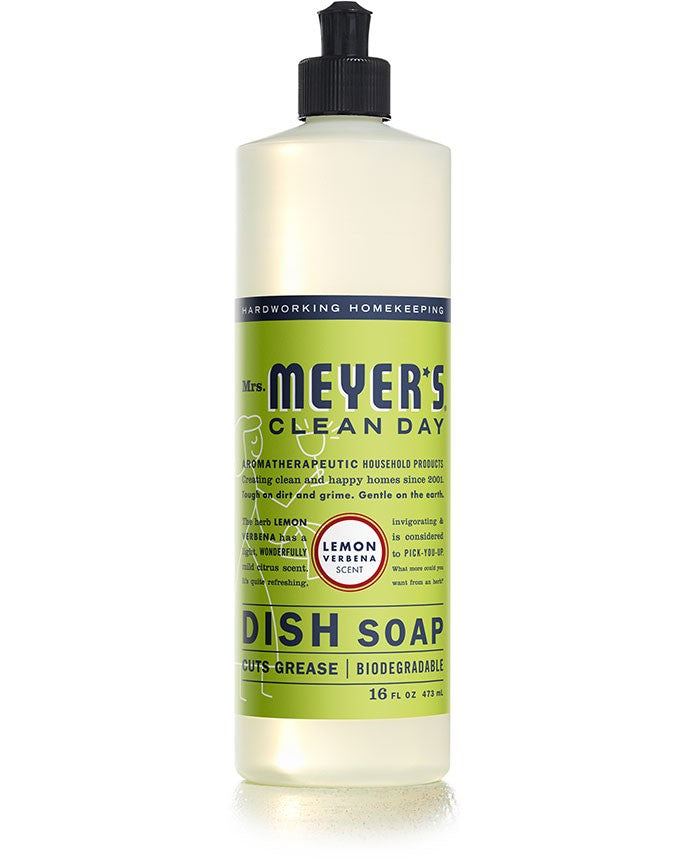 Mrs. Meyers Dish Liq. LemonVerb - 16oz/6pk
