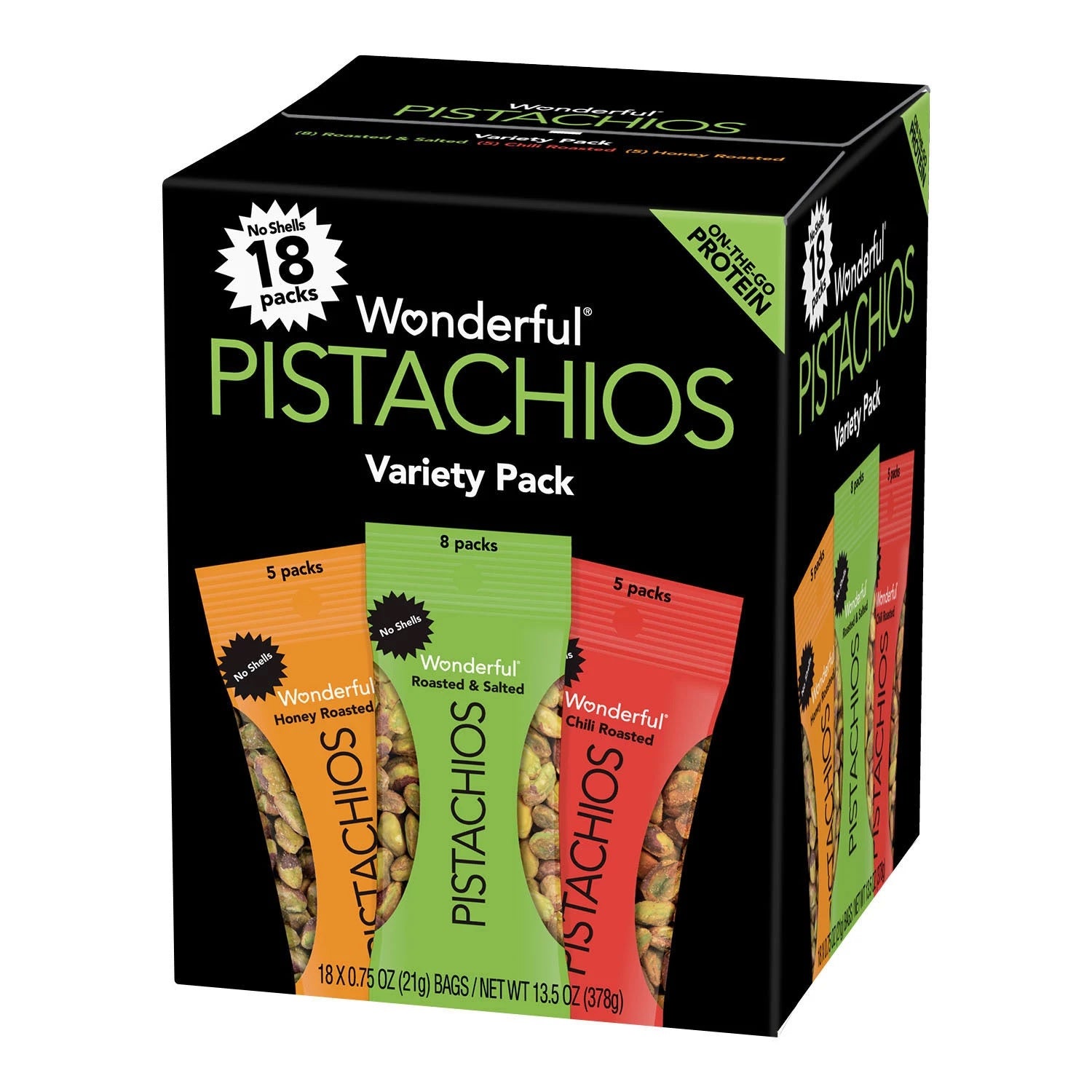 Wonderful Pistachios No Shells Variety Pack - 0.75oz/18pk