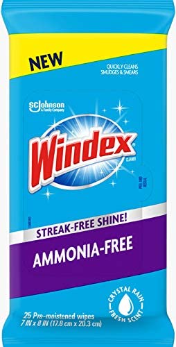 Windex Ammonia Free Glass Clean Wipes - 25ct/12pk