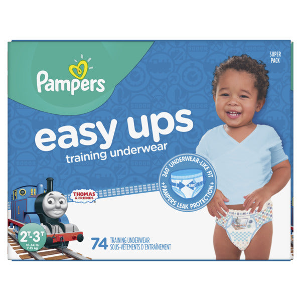 Pampers SUPER BOYS EASY UPS 2T-3T size 4 - 74ct/1pk