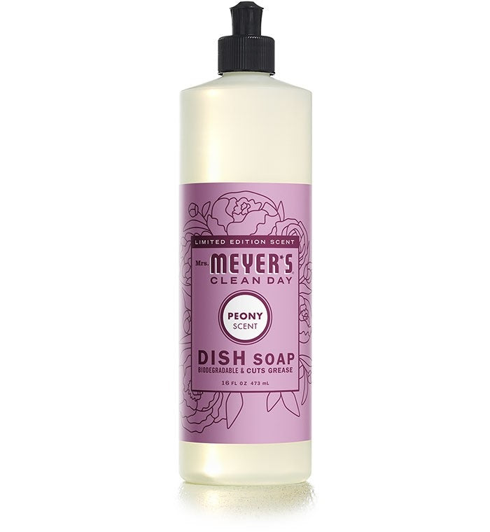 Mrs. Meyers Liquid Dish Soap Peony - 16oz/6pk
