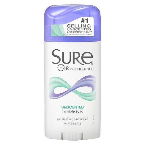 Sure Invisible Solid Anti-Perspirant & Deodorant Unscented- 2.6oz/12pk