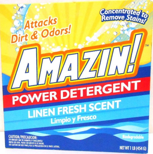 Amazin Powder Detergent Linen Fresh Scent  Box - 16oz/1lb/12pk