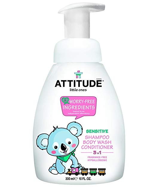 Attitude Little Ones 3in1 Foaming Wash  Fragrance Free - 10oz/6pk