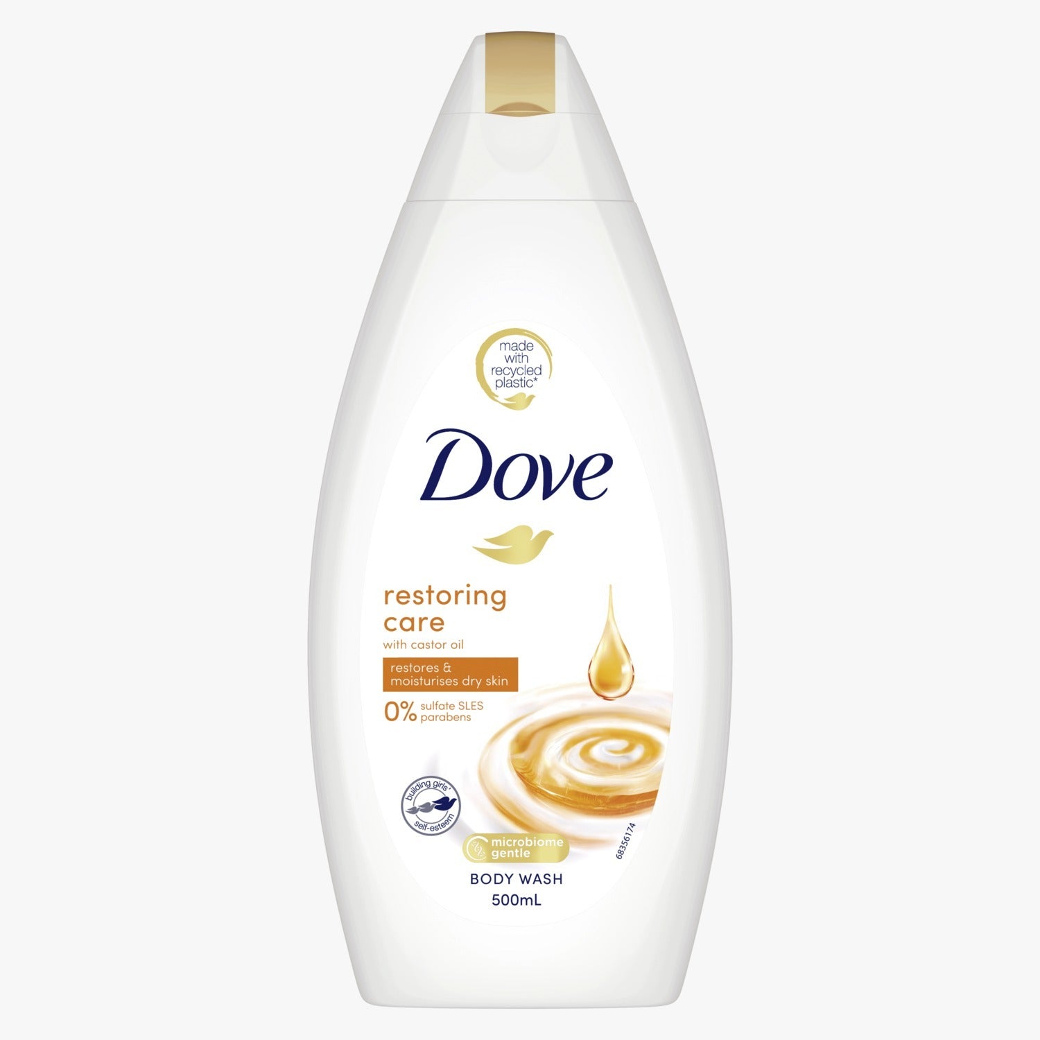 Dove Body Wash Restoring Care with Castor Oil - 500ml/12pk