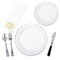 Plastic Disposable Plates with Utensils Set for 25 Guests - 150pc