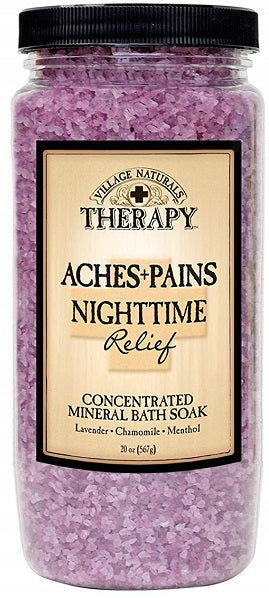 Village Naturals Therapy Aches & Pains Night Time Relief Mineral Bath Soak - 20oz/4pk