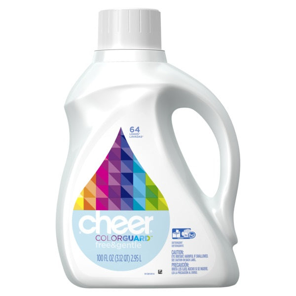 Cheer 2X Free & Gentle Liquid Laundry Detergent 64 loads - 100oz/4pk