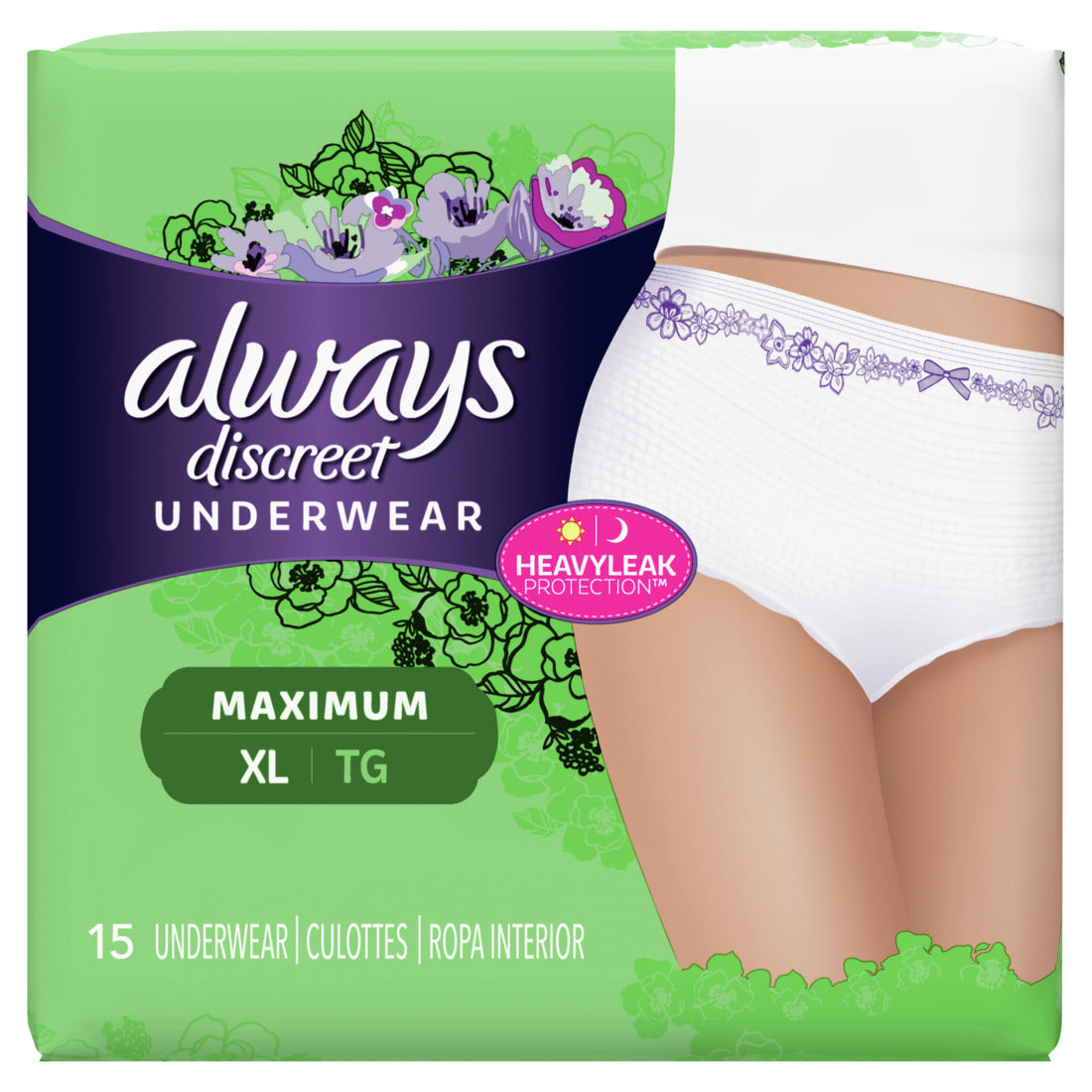 Always Discreet Underwear Maximum Protection XL - 15ct/3pk
