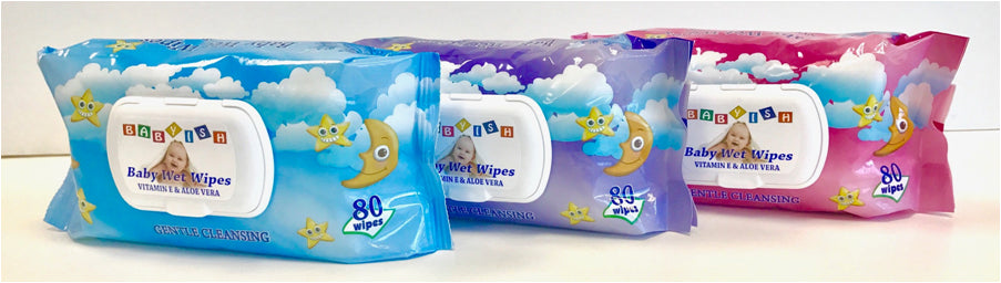 BABYISH Baby Wipes 80 ct. PINK - 80ct/24pk