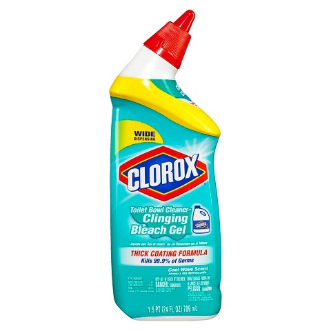 Clorox Toilet Bowl Cleaner Manual Clinging Bleach Gel - 24oz/12pk