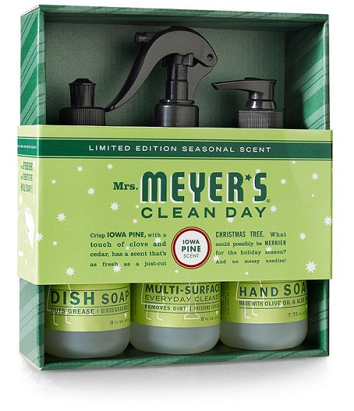 Mrs. Meyer's Iowa Pine Scent Holiday Gift Pack  DS 8oz/HS 7.75oz /MSC 8oz - 3ct/6pk