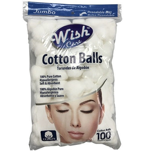 Cotton Balls Jumbo WISH Care  - 100ct/48pk