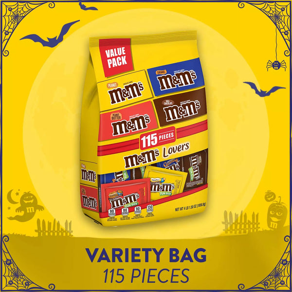 M&M'S Peanut, Caramel and More Fun Size Bulk Chocolate Halloween Candy Variety Pack - 115ct/1pk