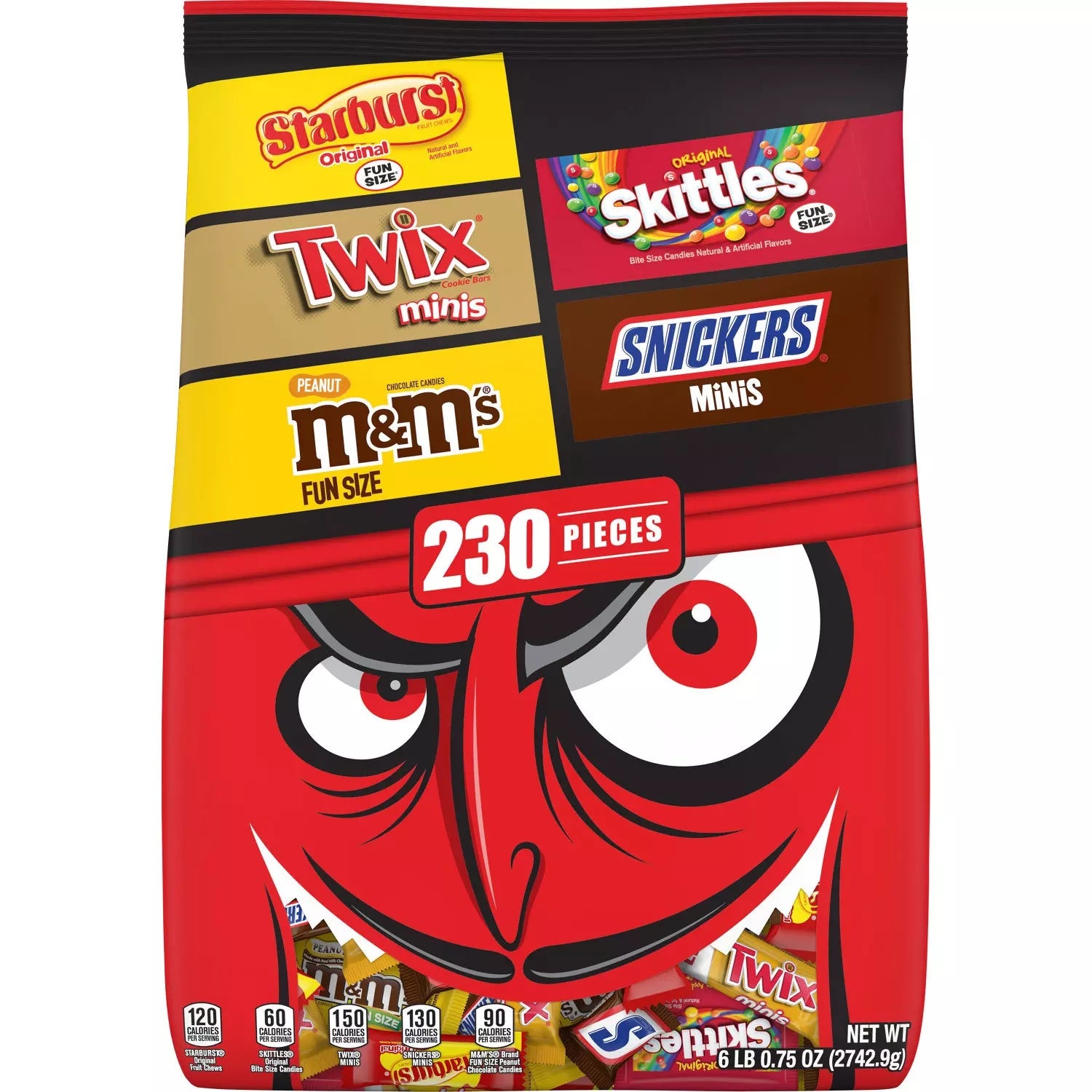 M&M's, Snickers, Skittles and More Bulk Halloween Candy Variety Pack - 230ct/1pk