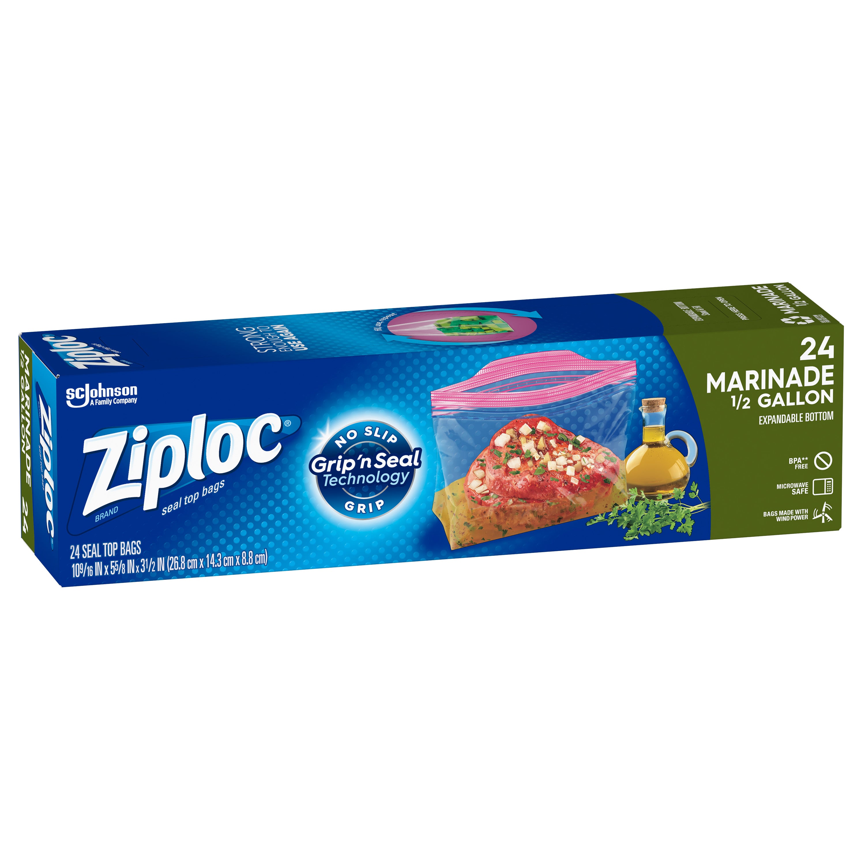 Ziploc All Purpose Marinade Bags - 24ct/12pk