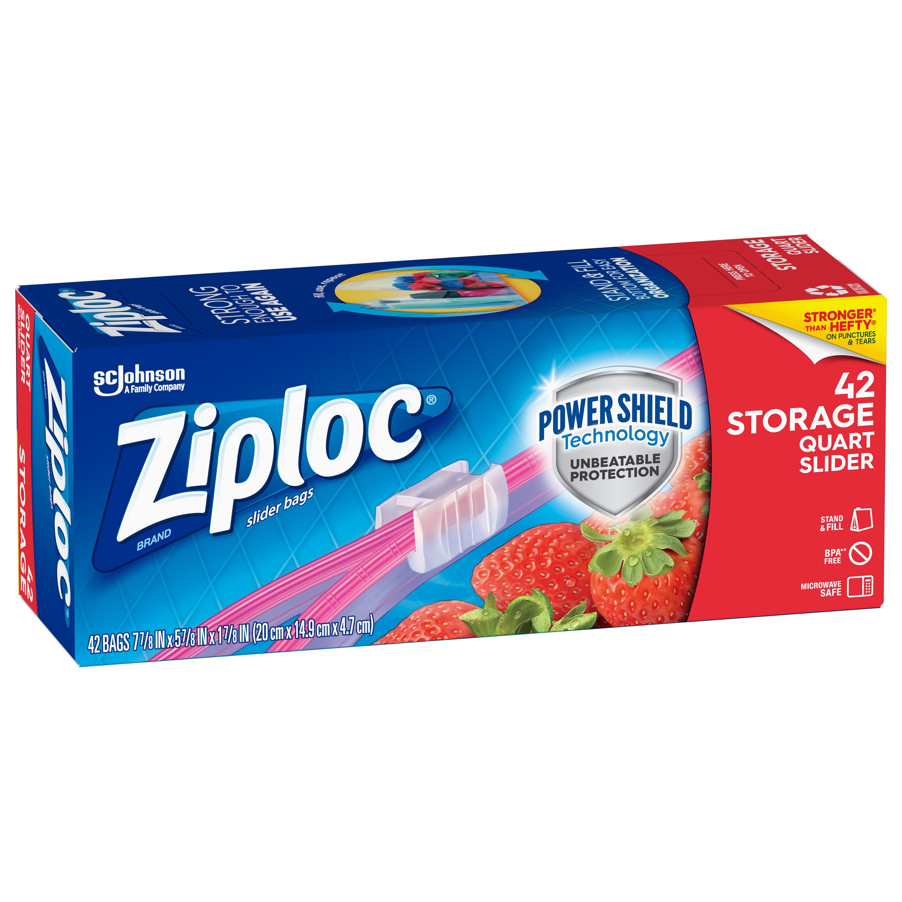 Ziploc Quart Food Storage Slider Bags - 42ct/9pk