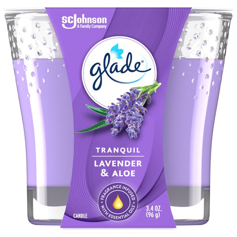 Glade Candle Tranquil Lavender & Aloe Scent - 3.4oz/6pk