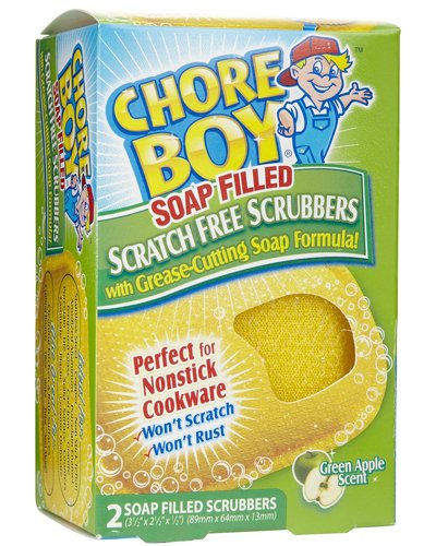 Chore Boy Soap Filled Scrubbers Green Apple Scent - 2ct/6pk