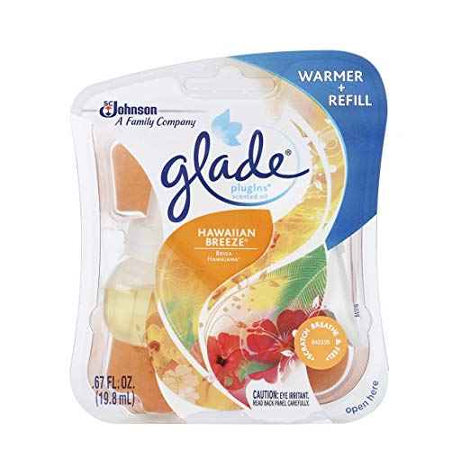 Glade@PLUGINS Scented Oil WARMER&Refill Starter Hawaiian Breeze - 0.67oz/5pk