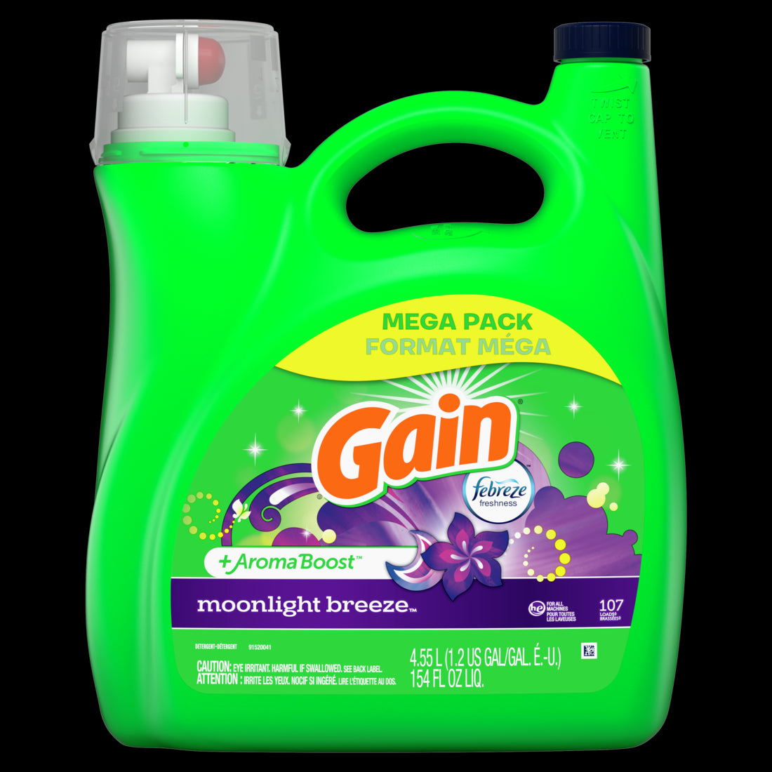 Gain + Aroma Boost Liq. HE Lavender 107 Loads - 154oz/4pk