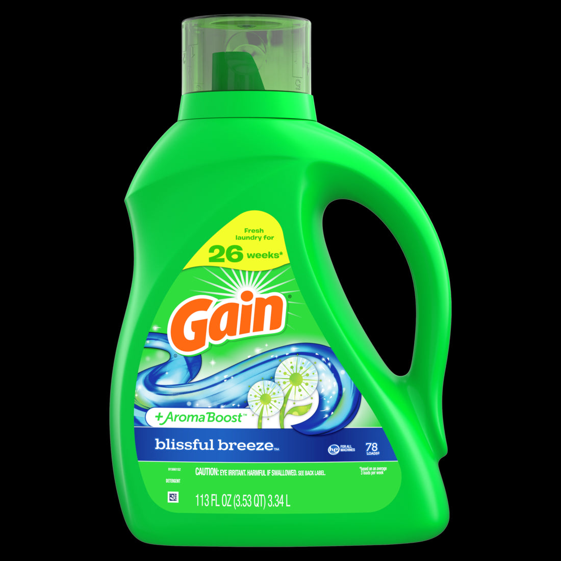 Gain + Aroma Boost Liq. HE Blissful Breeze 78 Loads - 113oz/4pk