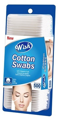 Cotton Swabs WISH Care  - 500ct/48pk