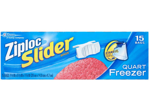 ZIPLOC@Slider Quart Freezer Bag - 15ct/12pk