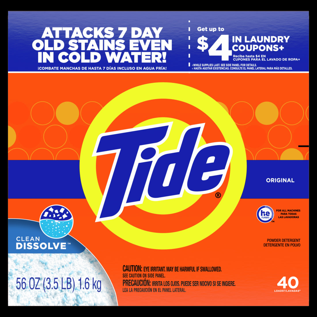 Tide Powder Laundry Detergent Original 40 Loads - 56oz/4pk