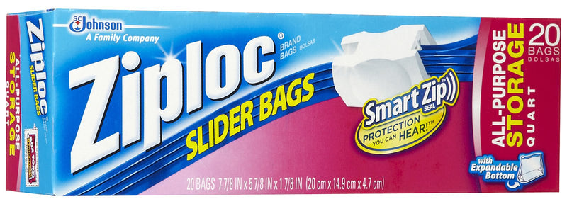 ZIPLOC@Slider Quart Storage Bag - 20ct/12pk