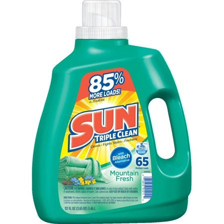 SUN LIQ. LAUNDRY DET. H/Duty 2X Mountain Fresh - 117oz/4pk