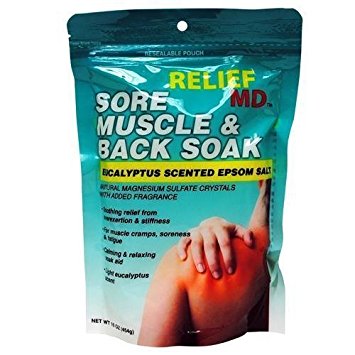 EPSOM SALT Relief MD Sore Muscle & Back  Eucalyptus - 16oz/12pk