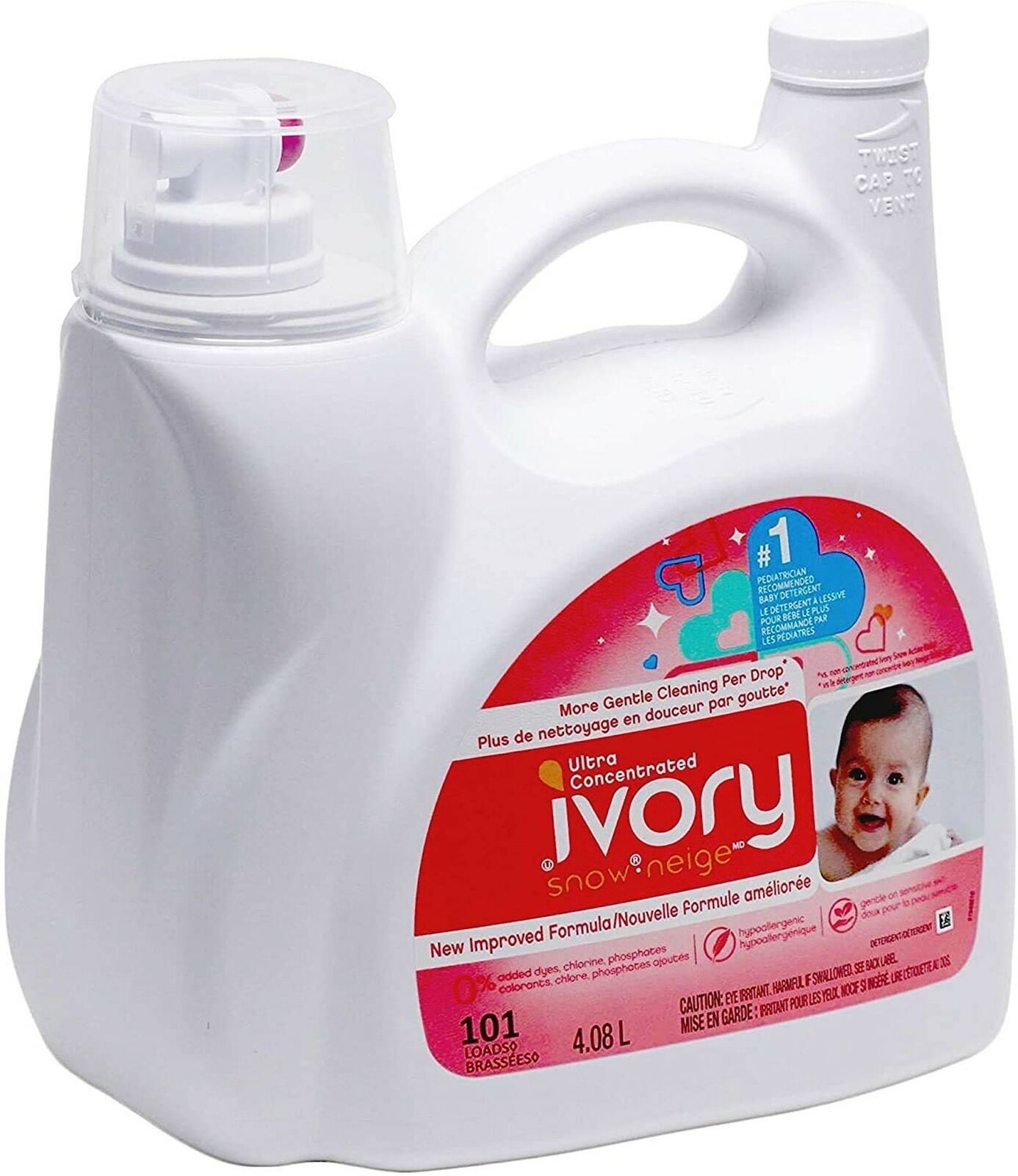 Ivory Ultra Concentrated Detergent Snow 101 Loads - 4.08L/4pk
