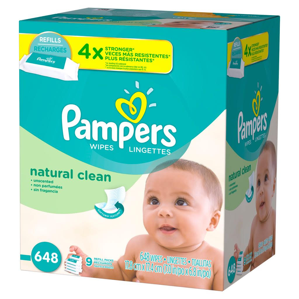 Pampers Baby Wipes NATURAL CLEAN T/BAE - 648ct/1pk