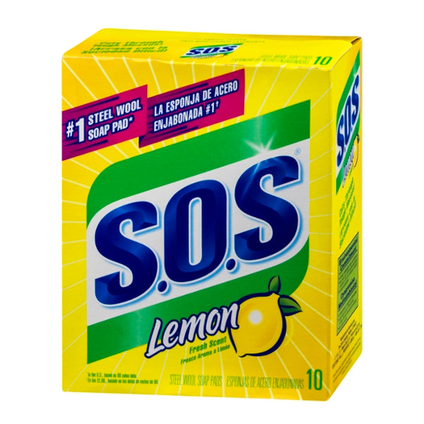 S.O.S. Steel Wool Soap Pads LEMON FRESH -10ct/6pk