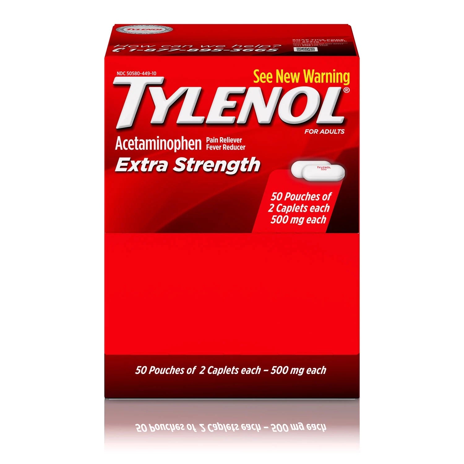 Tylenol Extra Strength Caplets 500mg - 50ct/2pk