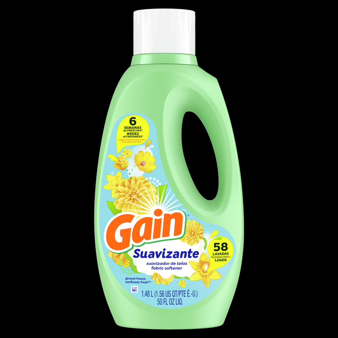 Gain Suavizante Liquid Fabric Softener Sunflower Fresh 58 loads - 50oz/4pk