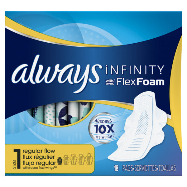 Always INFINITY REGULAR UNS w/Flexi-Wings  - 18ct/4pk