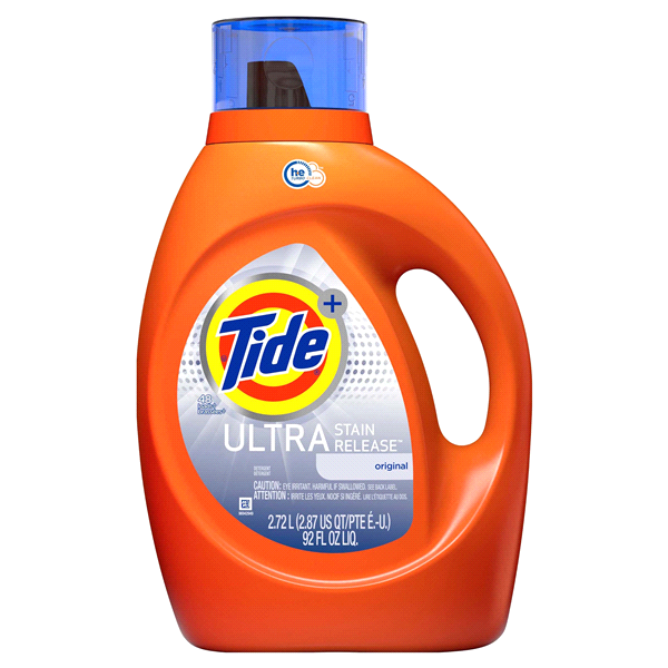 Tide Ultra Stain Release Liquid Laundry Detergent, Original, 48 loads, HE Compatible - 92oz/4pk