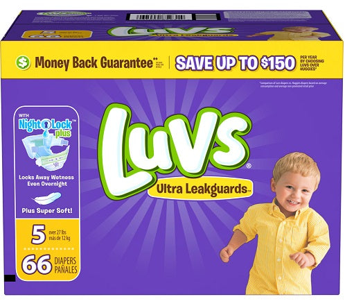 Luvs Ultra Leakguards Diapers BOX Size#5 - 66ct/1pk