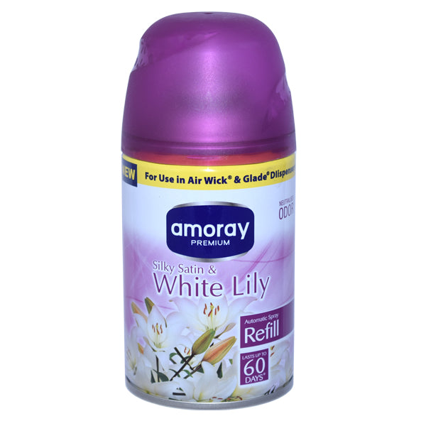 Amoray Automatic Refill Dispenser Silky Satin White Lily - 5oz/12pk