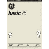 GE Light Bulbs yellow BASIC WHITE - 75 W /4x12pk