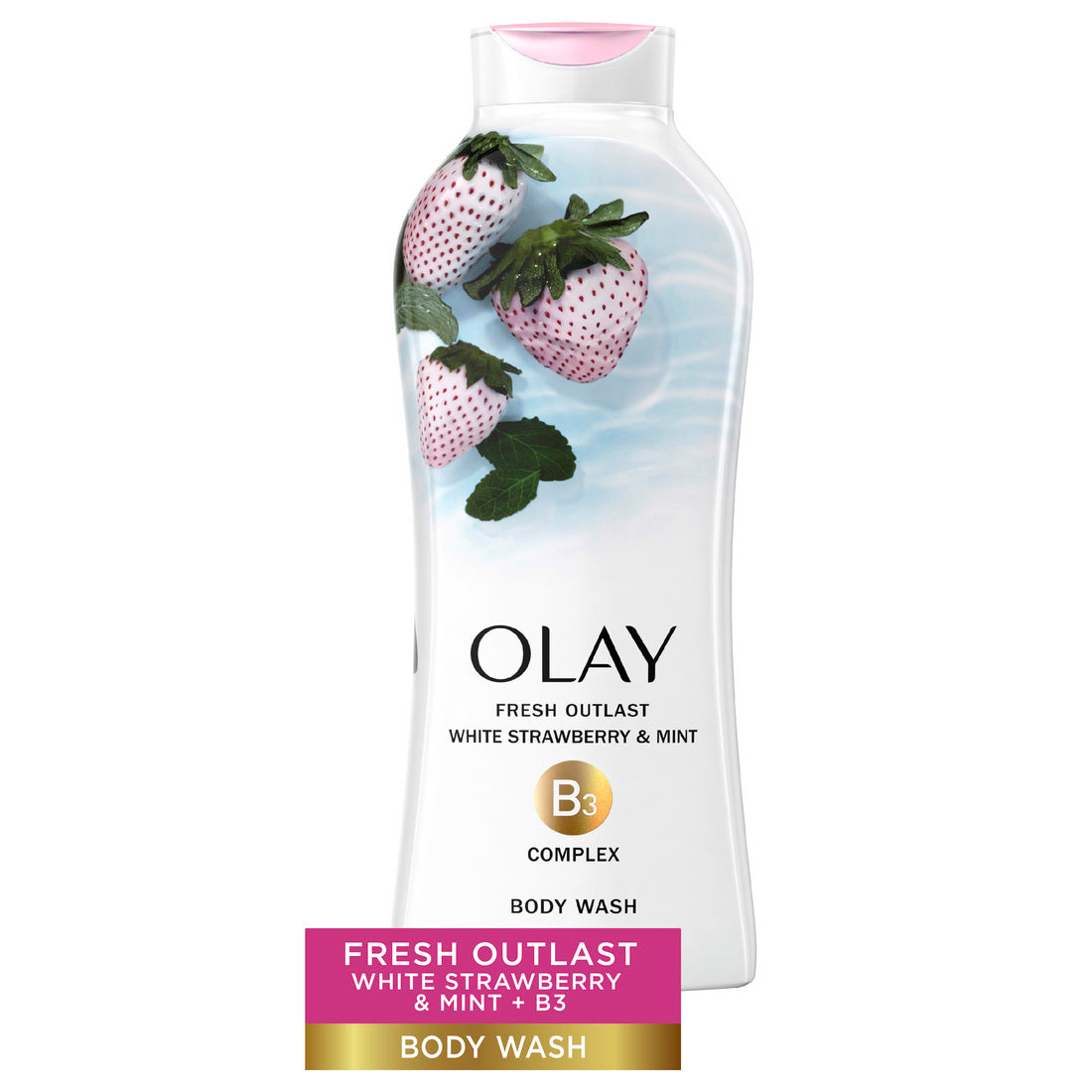 Olay Fresh Outlast Body Wash, White Strawberry & Mint - 22oz/4pk