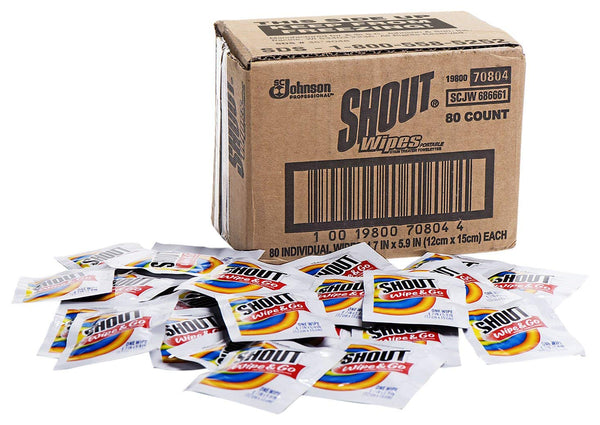 Shout Instant Stain Remover Towelette Wipes Pro - 80ct/1pk