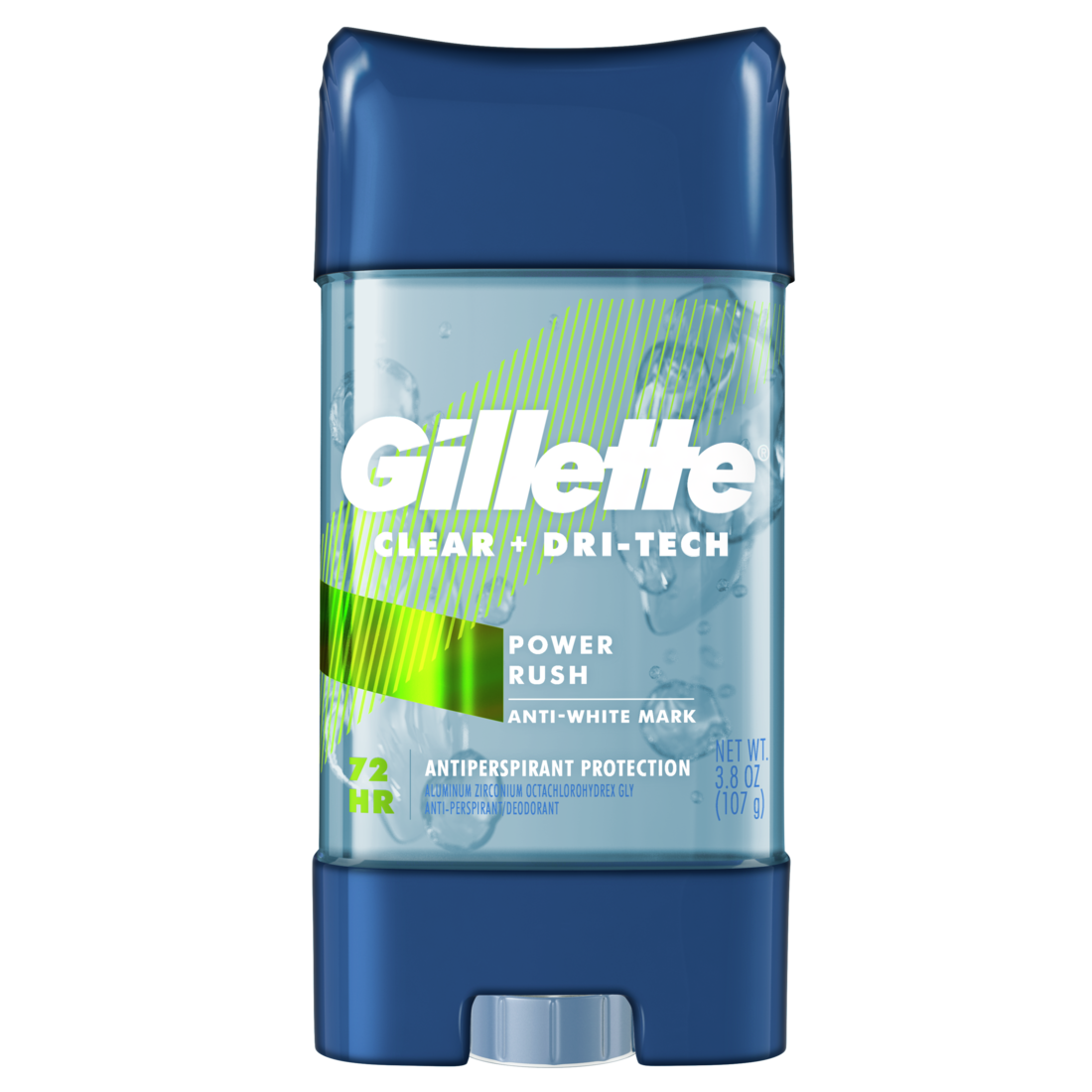 Gillette Power Rush Clear Gel Deodorant 72hr Protection Twin Pack - 3.8oz/6x2pks